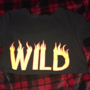 Black “wild” crop top